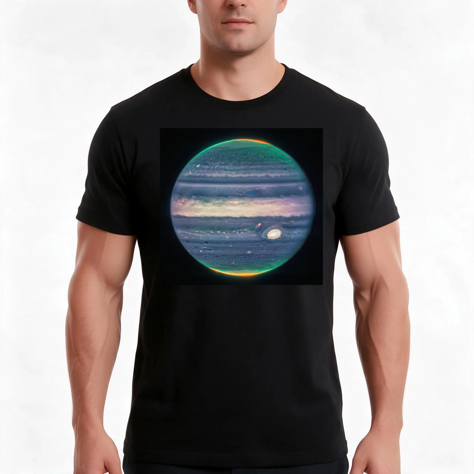 Jupiter in Infrared - NEW James Webb Space Telescope (JWST) Image! T-Shirt, Summer Casual Cotton Tee, Oversized Streetwear Tops