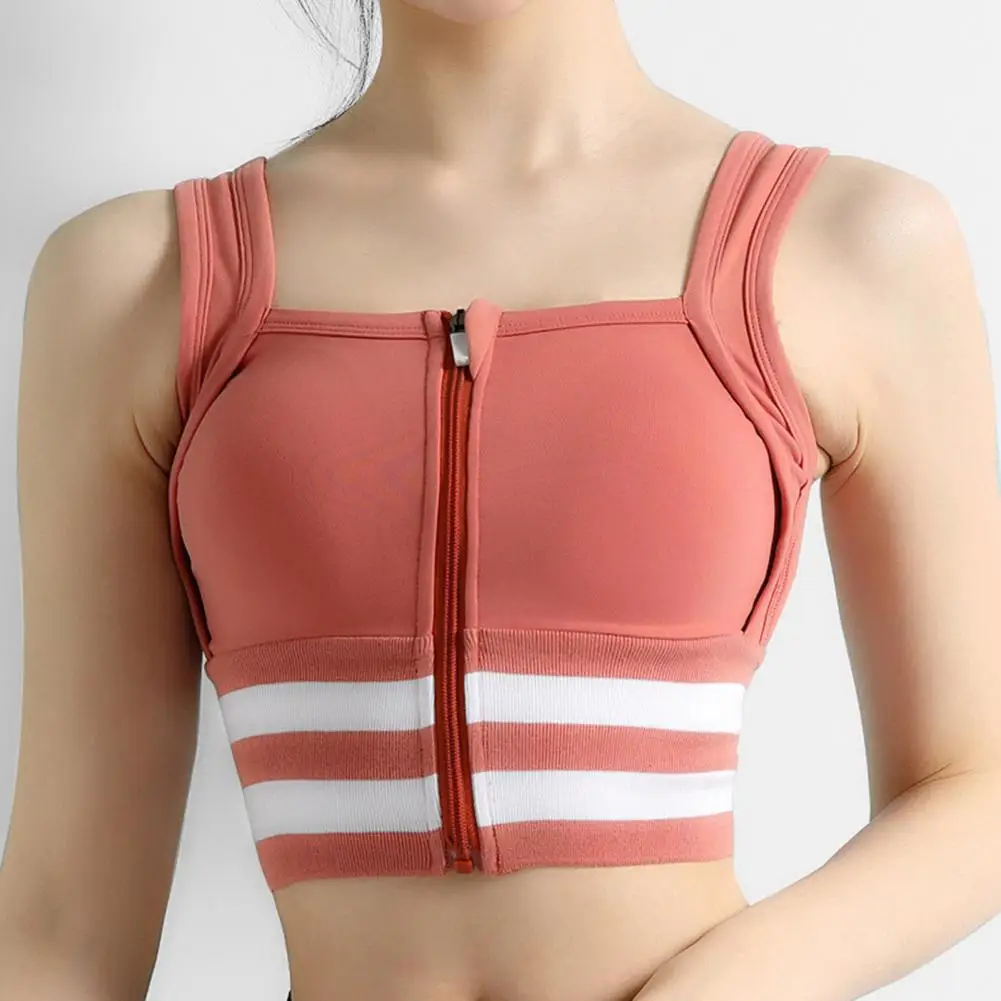 

Lightweight Sports Bra High Impact Front Zip Sports Bra for Women Full Coverage Support for Running Gym Yoga Workout Nylon