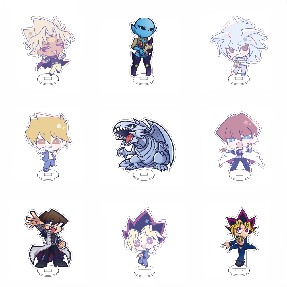 10CM Anime Yu Gi Oh Figure Stand Model Yugi Muto/ATEM/Seto Kaiba/Joey Wheeler/Téa Gardner Cute Desk Decor Standing Sign Gifts