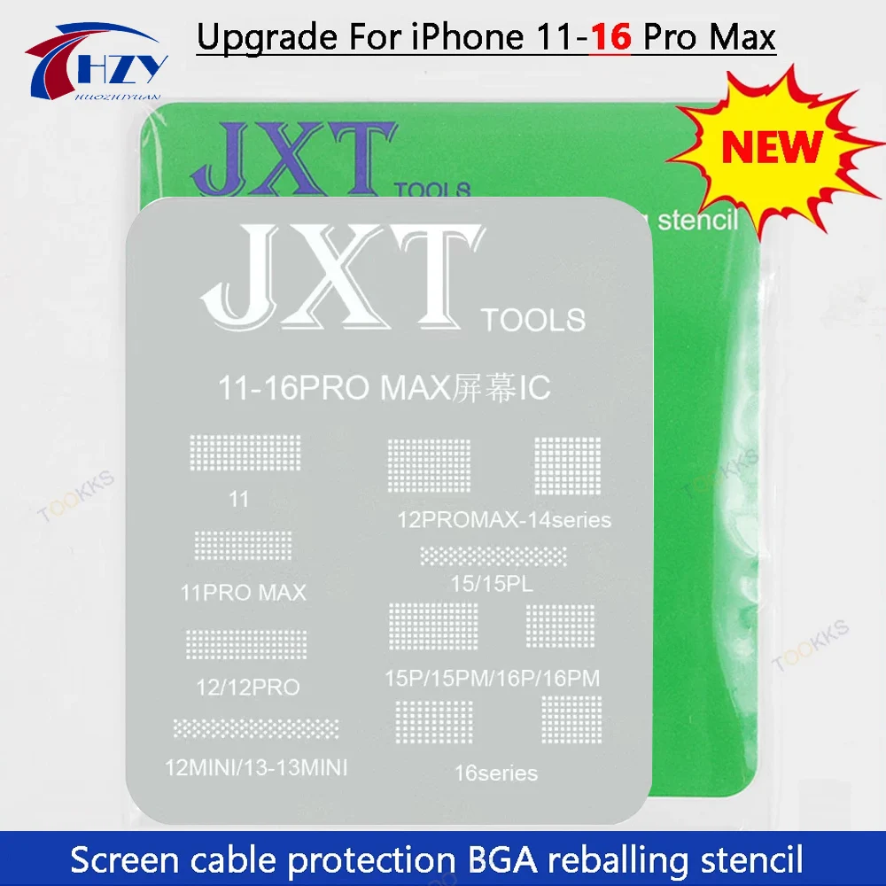 Universal LCD Screen Display IC Protection BGA Reballing Stencils for iPhone 11 12 13 14 15 16Pro Max Flex Screen Chip Steel Net