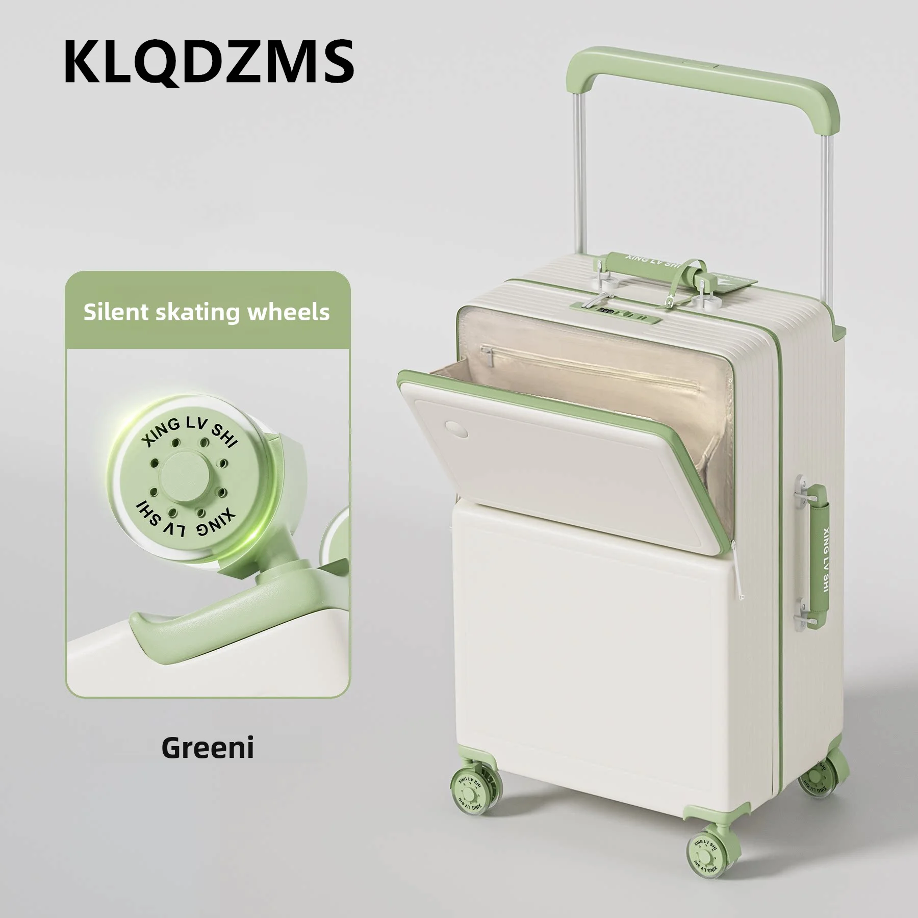 

KLQDZMS 20“24”26“28 inch large capacity luggage brand new front opening laptop travel case sturdy and durable suitcase Bag