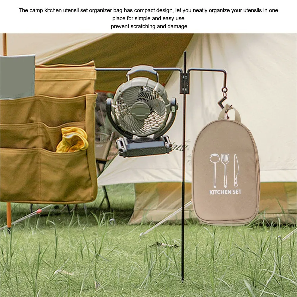 Thick Fabric Storage Bag Reinforced Hand Strap Internal Divided Pockets Handheld Pouch Foldable Waterproof Picnic Handbag