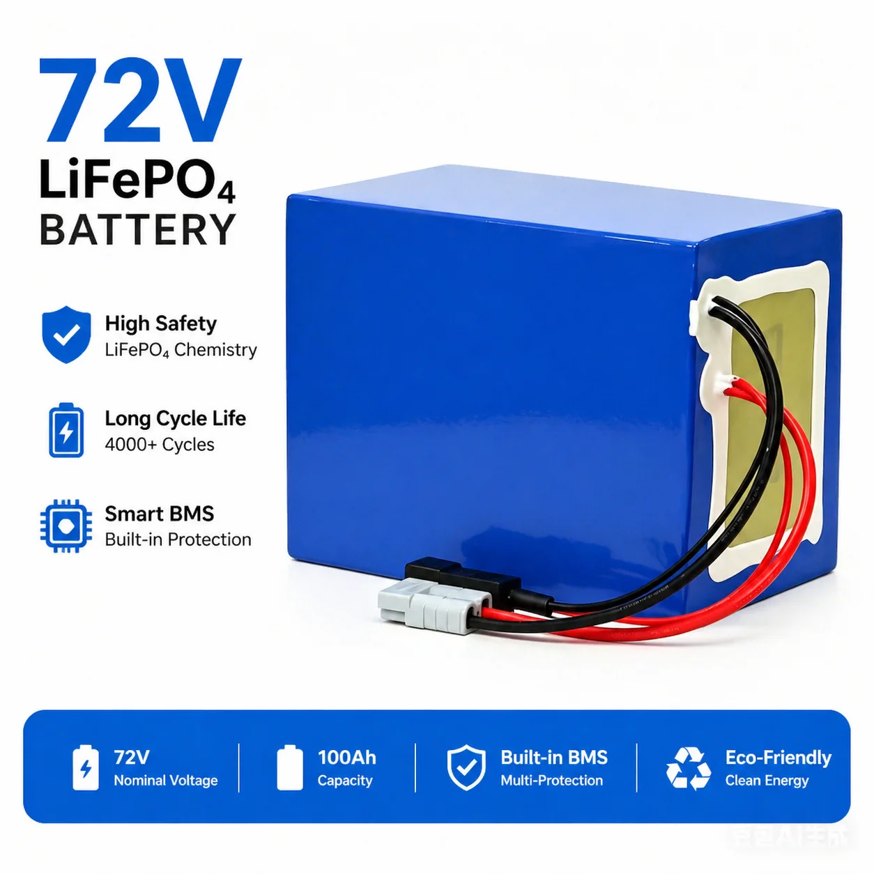 72V LiFePO4 Lithium Battery with Charger, Bluetooth, BMS, , 50Ah, 60Ah, 30Ah,  40Ah, 100Ah, 80Ah, 5000W, Scooter, Bike