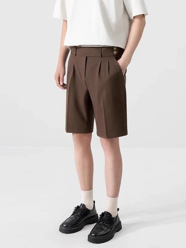 

Busin Casual White Thin Straight Leg Men's orts Summer Faion Brand Youth Five-Quarter Pants Sli Ci Sle