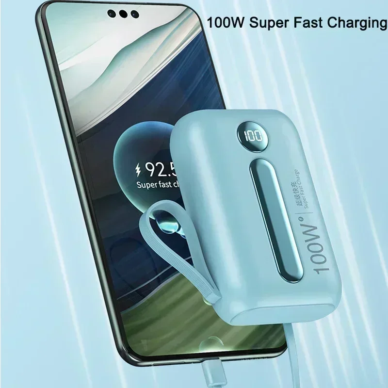 Carregador portátil 100w carregamento rápido power bank usb c 20000mah grande capacidade para iphone xiaomi huawei samsung bateria externa