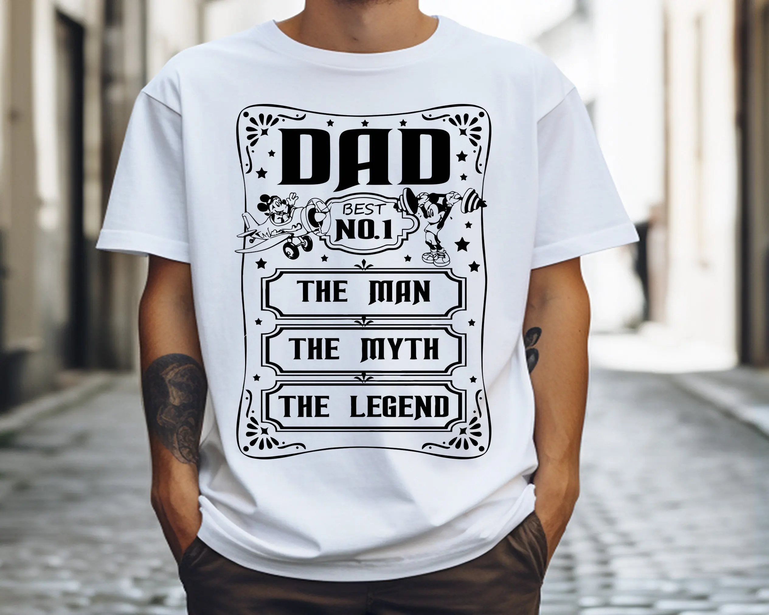 Dad No 1 T Shirt The Man Myth Legend Best Ever Father's Day Daddy's Birthday New Daddy