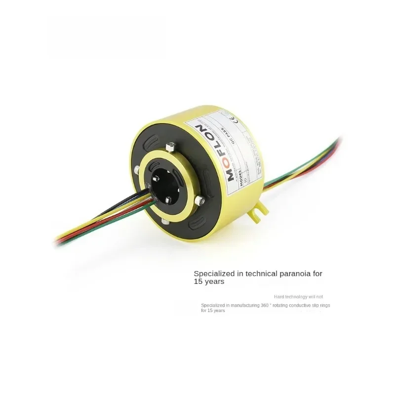 Slide Ring Rotating Conductive Collector Brush Through Hole Inner Diameter 2 4 6 8 12 Wire Connector Slip Contact Ring