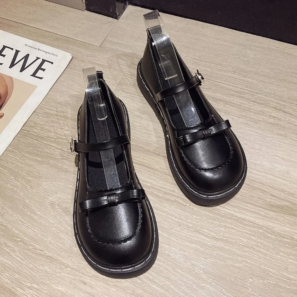 2026 Neue Frühlings-Lolita-Damen-Mary-Jane-Schuhe, schlichte, flache Schuhe mit runder Zehenpartie, Damen-Lederschuhe im schlichten Outdoor-College-Stil – Detail 4