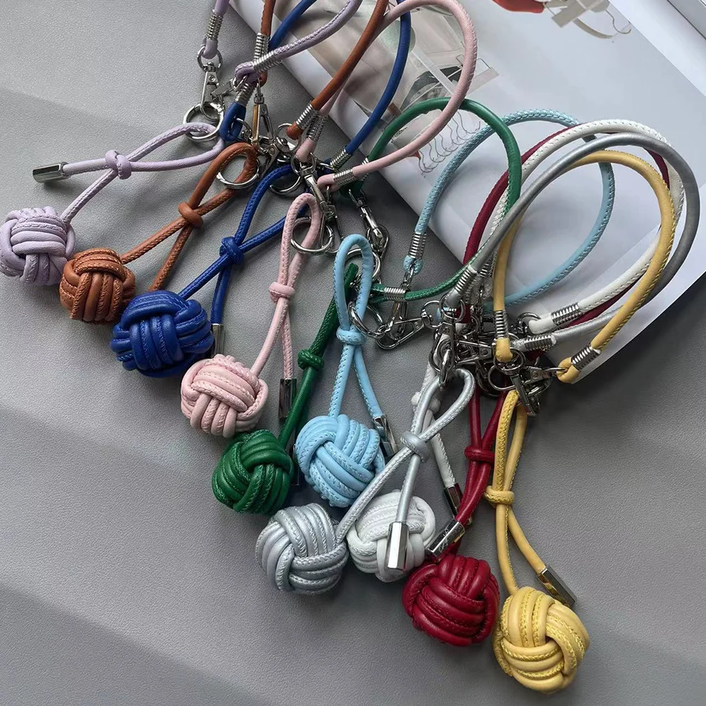 

Cute Woven Baseball Keychain Bag Pendant Women Sweet Charm leather Bag Hanging Decoration Backpack Key Ring Bags Pendants Gifts