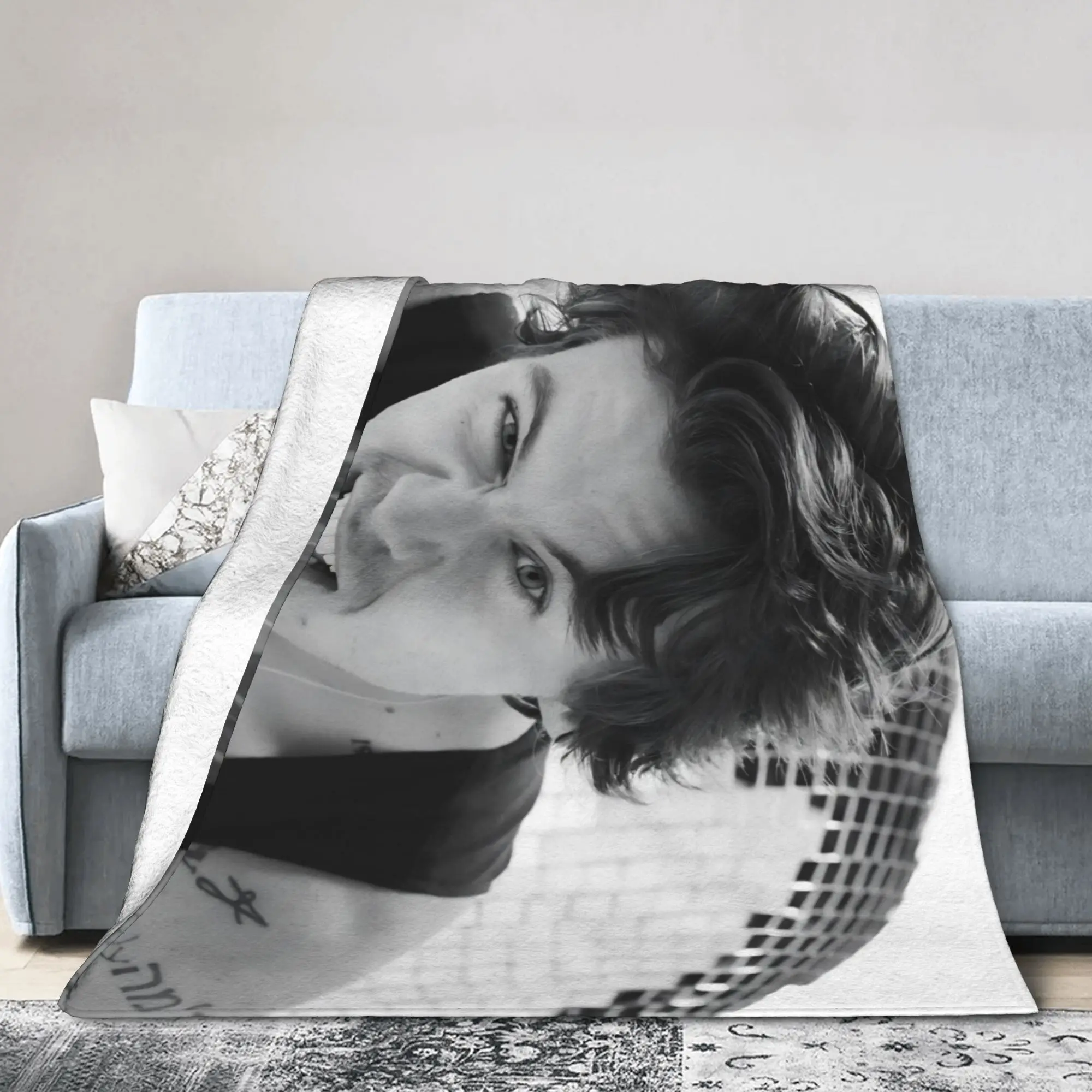 Kiss All The Time Disco Blanket Harrys Music Styles Flannel Funny Soft Throw Blanket for Bed Sofa Textile Decor