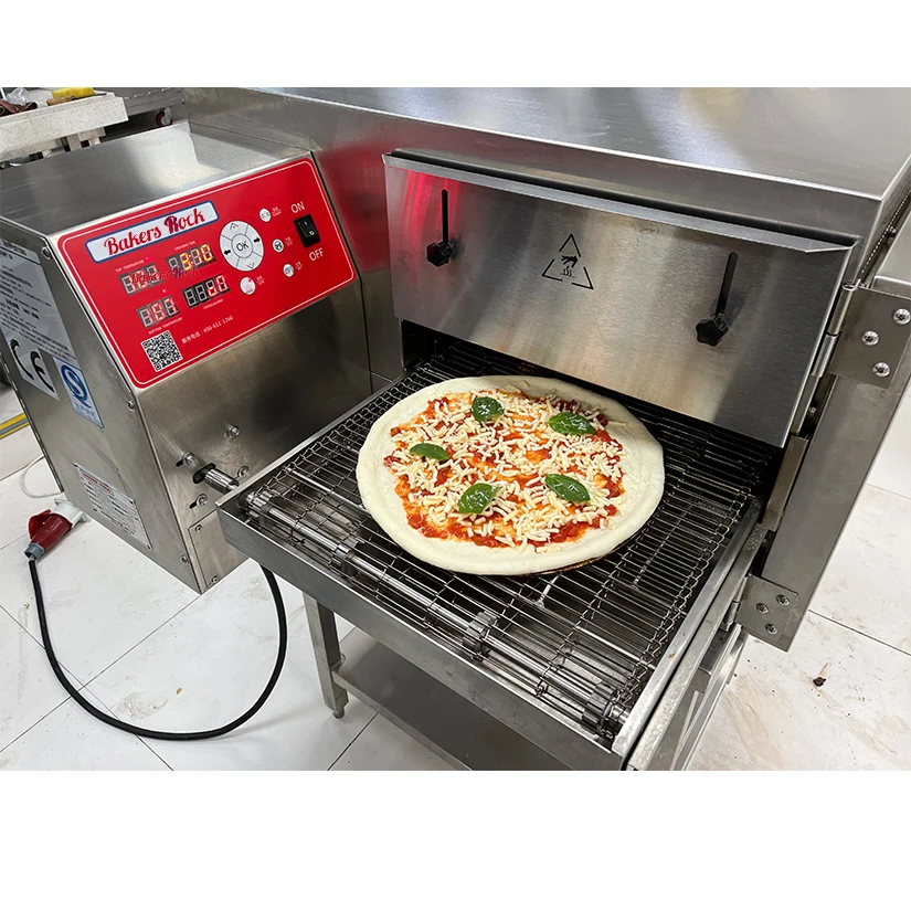 Max Up To 320 Degree Pizza Oven Adjustable Belt Direction Commercial Conveyor Pizza Oven For Sales