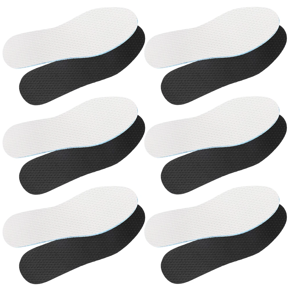 

6 Pairs Foam Insoles Breathable Cuttable Athletic Insoles For Men 39 40 Size Black White Shoe Inserts for Sports Use