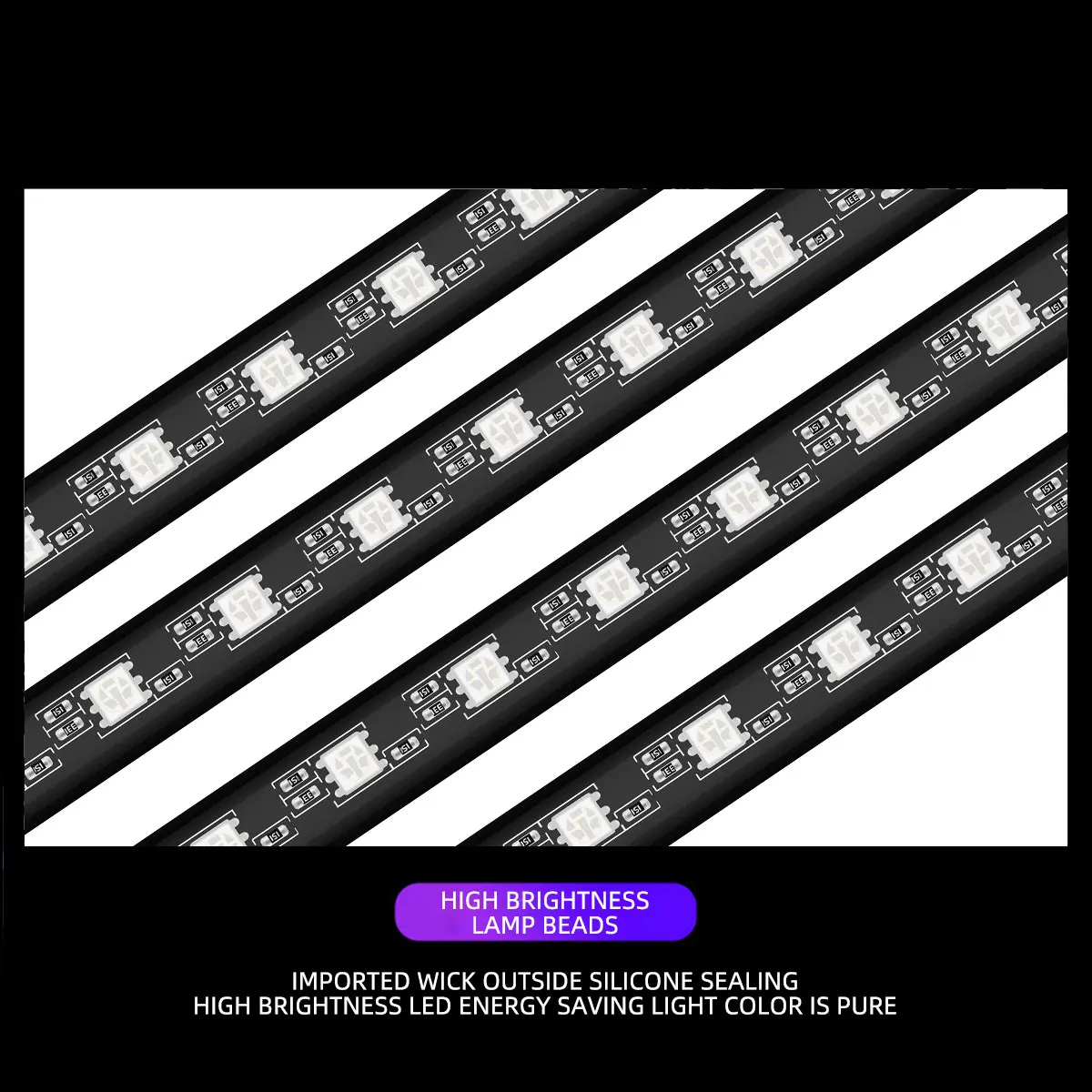 LED Car Music Light Strip 48LEDs USB Smart Bluetooth APP Control Waterproof Multi-color RGB Car Interior Atmosphere Light Strip image 4