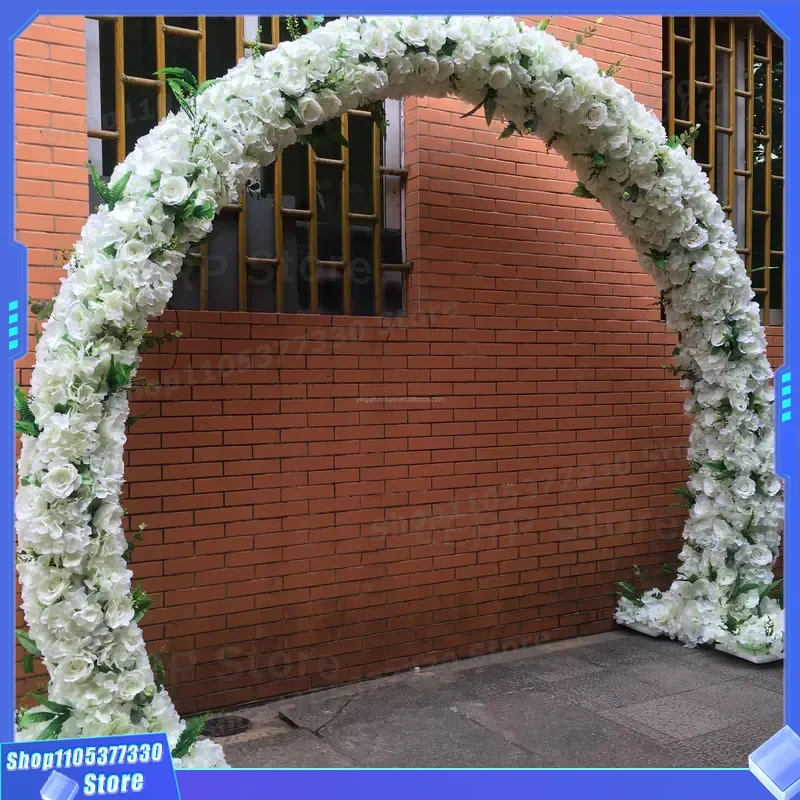 Elegant White Flower Arch for Wedding Ceremony Decoration Romantic Floral Stand Backdrop Photo Prop Party Event Supplies