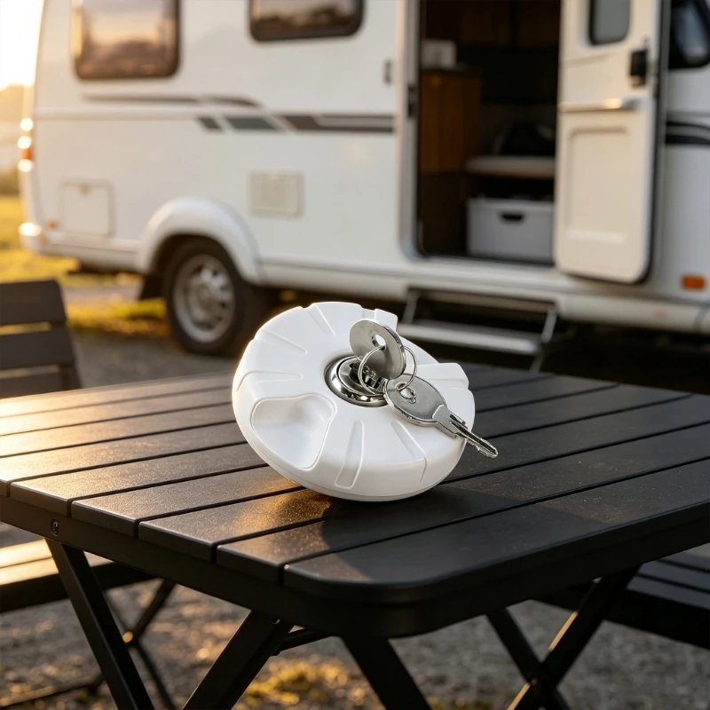 Water Fill Port Cap with Built-In Lock and 2 Keys for Motorhomes Water Tanks R6FB