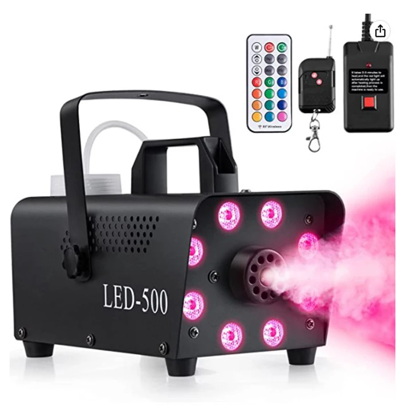 500W LED RGB Wireless Remote Control Fog Machine DJ Disco Smoke Machine For Christmas Party Wedding Halloween Stage Effect Fog