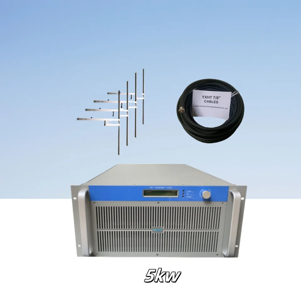 YXHT-1, 5KW (5000W) FM Transmitter – 4-Bay Antenna & 50m 7/8