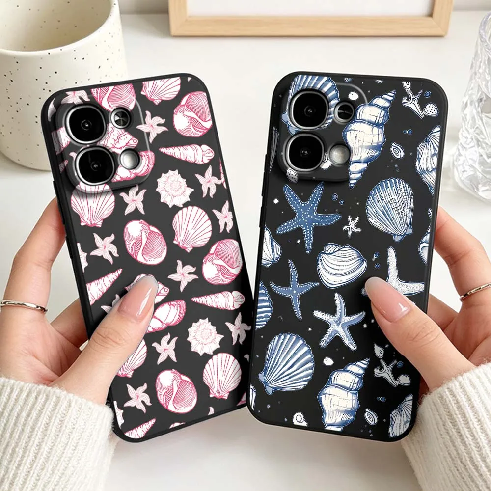 Marine Organism Starfish For OPPO Find X5 X6 X8 X9 A5 A6 A80 A60 A40 A98 A96 A94 A76 A54 A55 A56 A74 A73 Black Phone Case