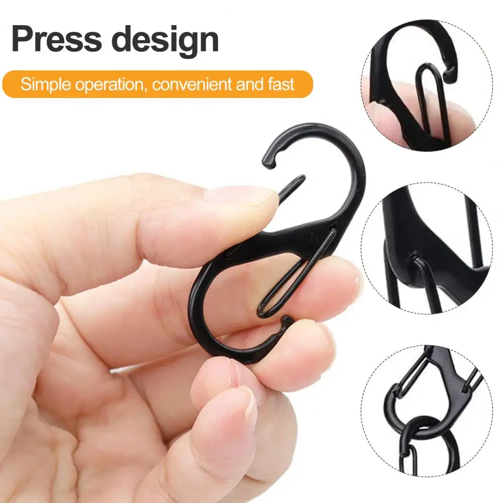 Carabiner Hook Camping Supplies Portable Keychain Clips Small Alloy Hooks for Camping Gear 30pcs S-shaped Carabiners Tiny Clip