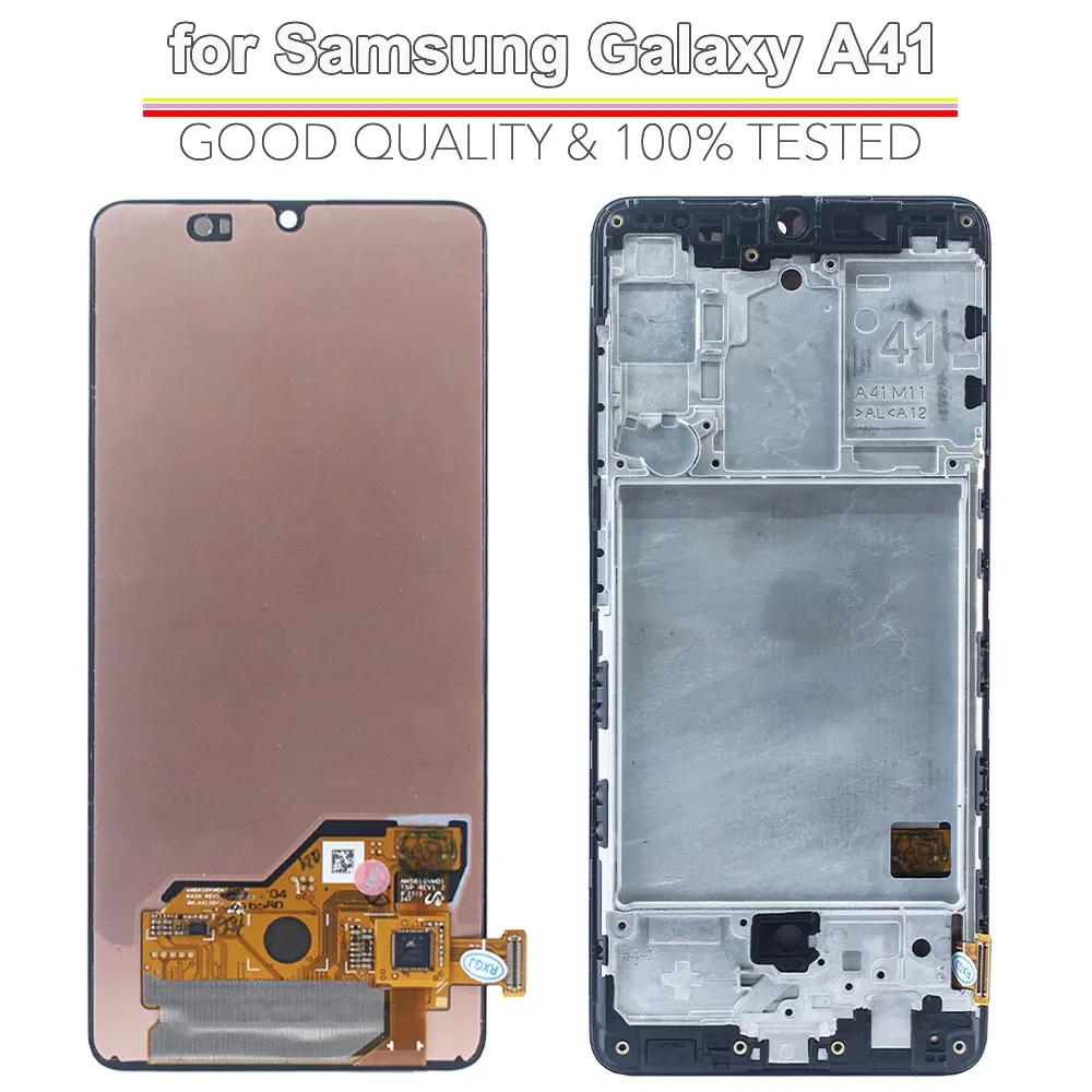Super AMOLED LCD for Samsung Galaxy A41 LCD Display Touch Screen Digitizer Assembly for Samsung A41 A415 Phone LCD Replacement