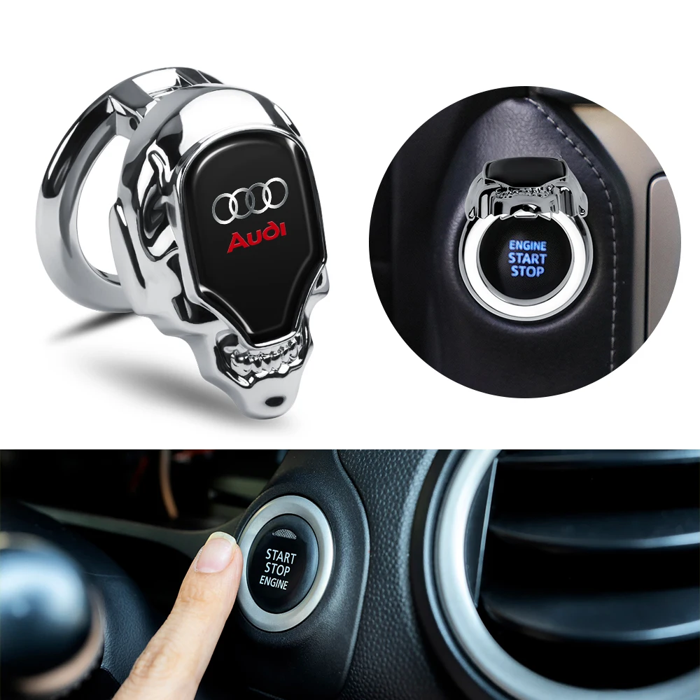 One Button Ignition Device Decorative Cover Car Engine Start Stop Button Sticker For Audi S A3 8p 8v 8l A4 b8 b6 b9 A6 c7 A5 Q5