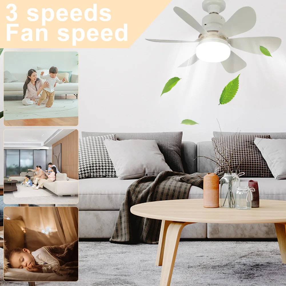40W 2-in-1 Ceiling Fan with Light Remote Control Fan Lights Dimmable E27 Socket Bedroom Living Room Kitchen Office Bathroom view 2