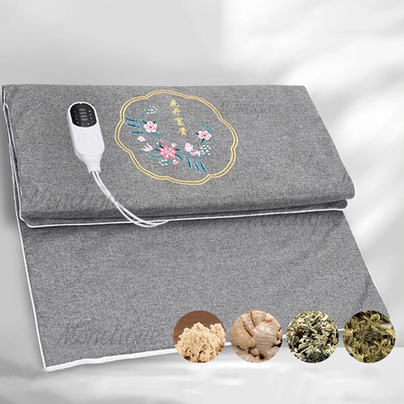 Matras Pijat Seluruh Tubuh Area Luas Matras Kompres Panas Moxibustion Selimut Pemanas Listrik Musim Dingin Kasur Rumah dengan Remote Control