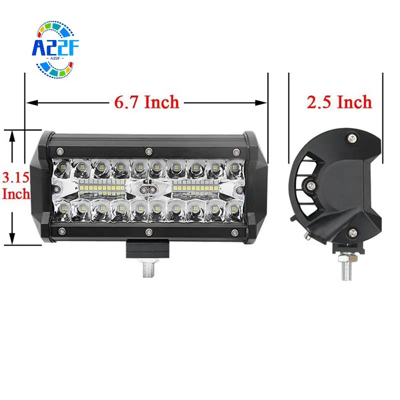 

A22F-7 дюймов 120 Вт комбинированные светодиодные полосы точечного наводнения для работы, вождения по бездорожью, лодки, автомобиля, трактора, грузовика 4X4, внедорожника, квадроцикла 12 В 24 В