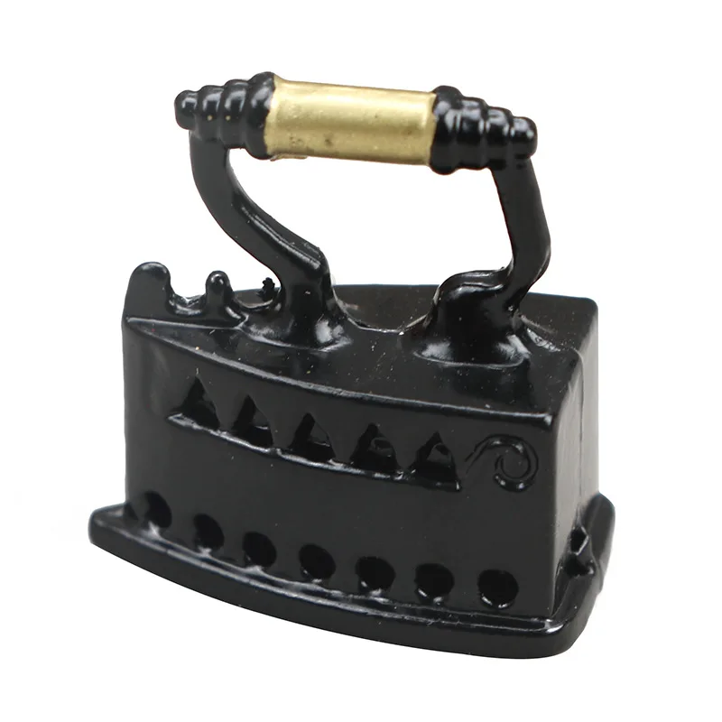 1:12 Mobili in miniatura per casa delle bambole Accessori per scene di cucito Tavolo da stiro vintage nero Giocattoli creativi per ornamenti per casa delle bambole