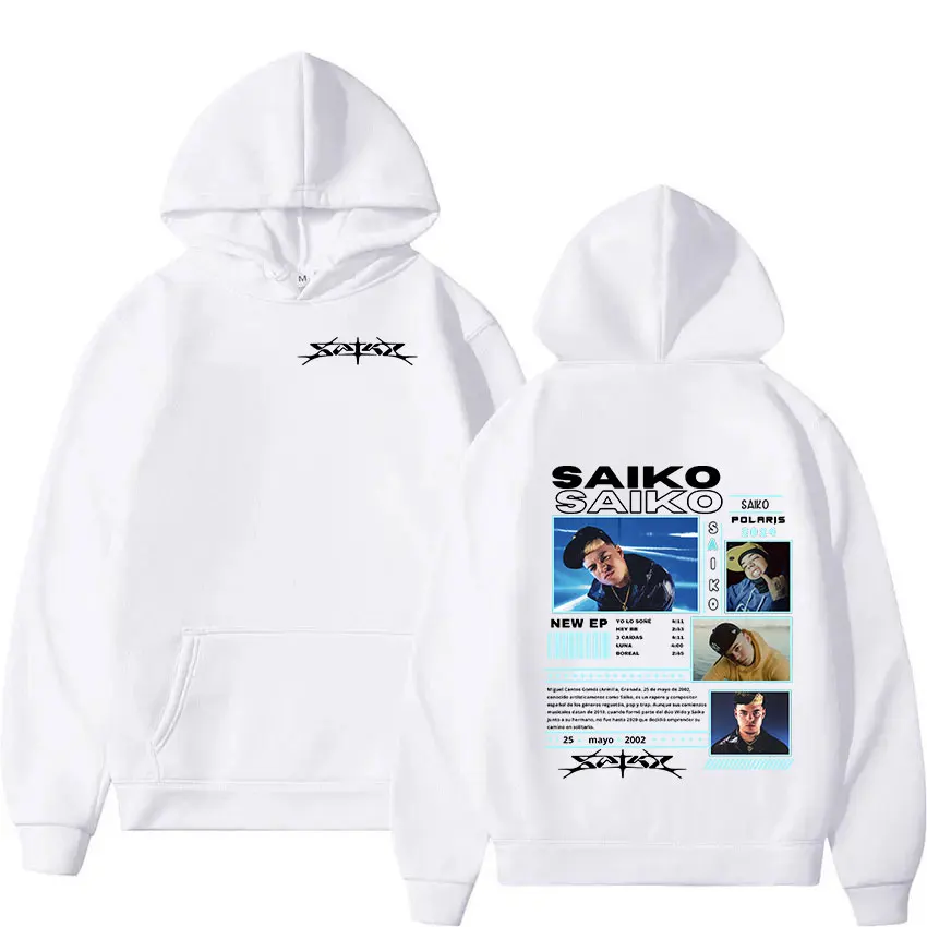 Rapper SAIKO POL ARIS Tour 2024 New Hoodie Men's Retro Long Sleeve Fashion Sweatshirt Hip Hop Gothic Pullover Hoodies Streetwear