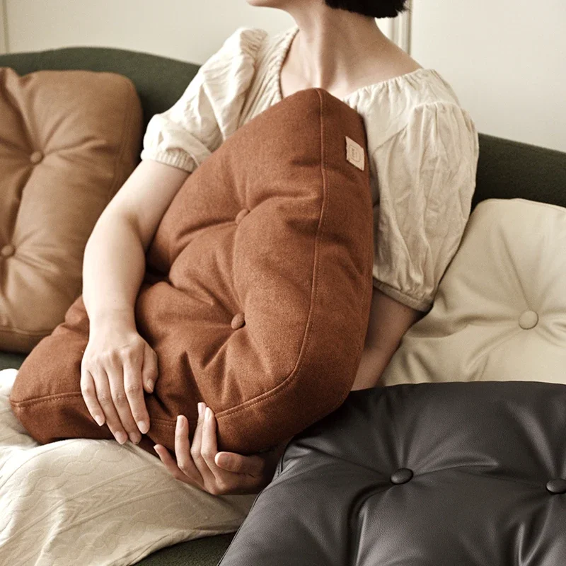 

Solid color Japanese modern throw pillow Nordic office seat cushion cushion fabric