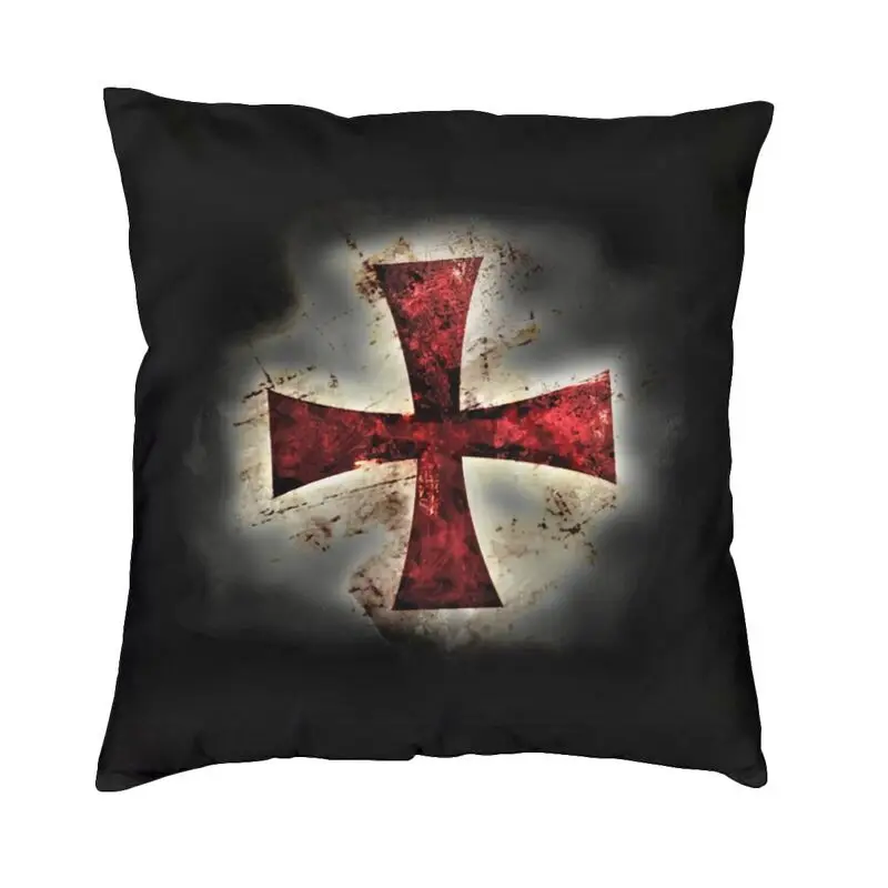 Knights Templars Cross Medieval Cushion Cover Sofa Home Decorative Crusader Square Throw Pillow Cover 40x40
