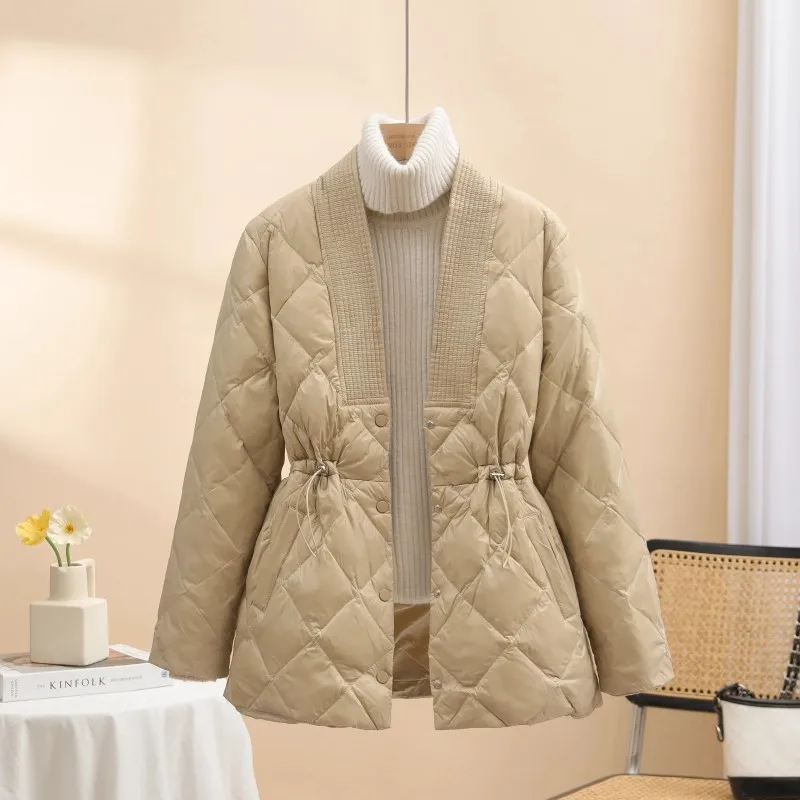 

Lightweight Cotton Jaet Women's ort Slim Fit Faionable Korean Sle Spring Autumn Seasonal V-Ne Long Sve Color