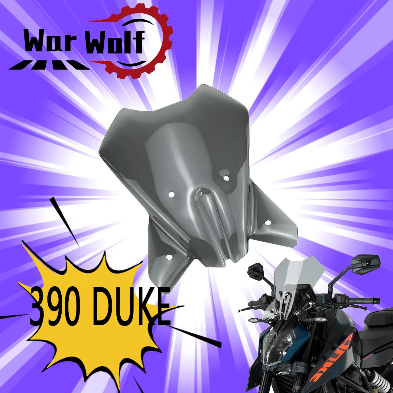 For new DUKE390 390DUKE 2024 2025+ Motorcycle Headlight Protector Screen Protective Cover Guard Headlamp Shield Long windshield