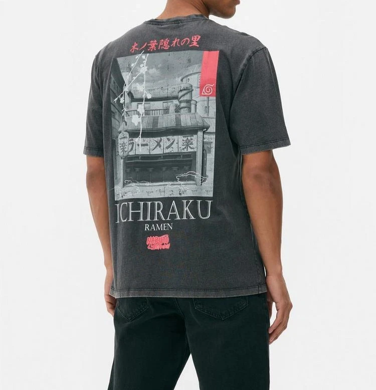 

Наруто Шиппуден, японская футболка серии манга, старый стираный топ в стиле ретро, хлопковая мужская и женская уличная одежда