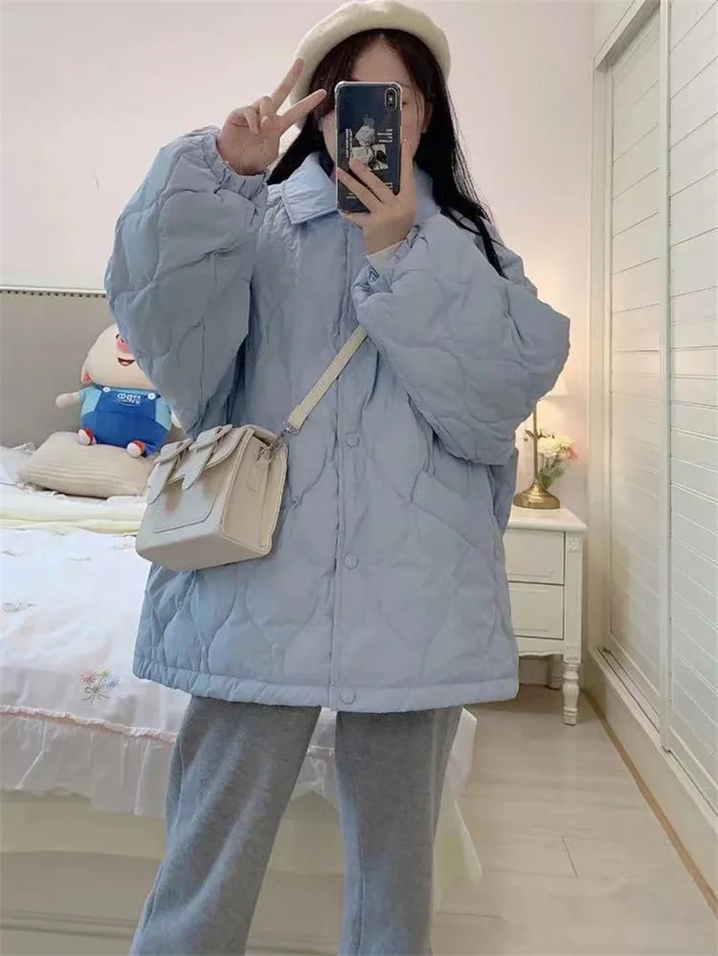 Add Fat Plus 300 Pounds of Bread Coat Cotton-Padded Woman 2023 Winter Korean Version of Thin lazy Wind Cotton-Padded Jacket Ins