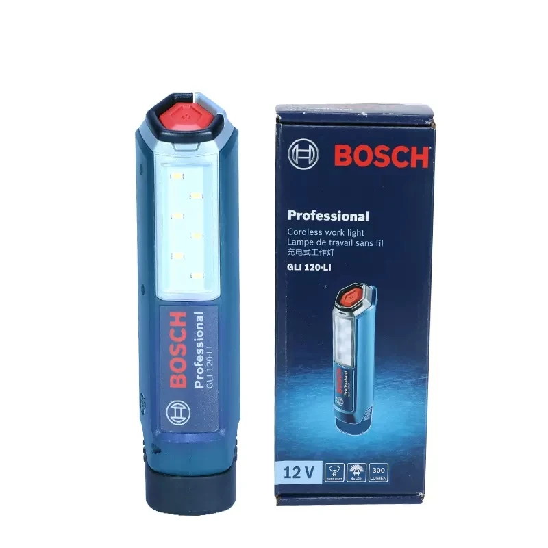Bosch Gli120 Cordless Work Learn Led Light 300Lumen Brightness Handheld 12V Rechargeable Flashlight Lighting Lamp Without Batter