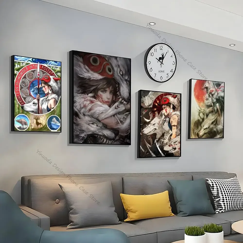 1pc Japanese Classic Anime Princess Mononoke Poster Paper Print Home Bedroom Entrance Bar Cafe Art Painting Decoration