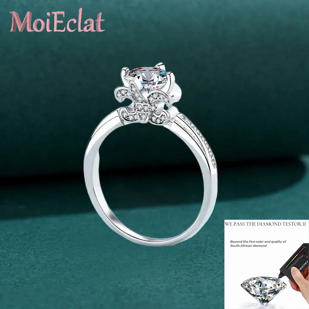 

Lady Wedding Band, 1 Carat Women Moissanite Diamond Rings, Platinum PT950 Ring, Engagement Gift for Girl