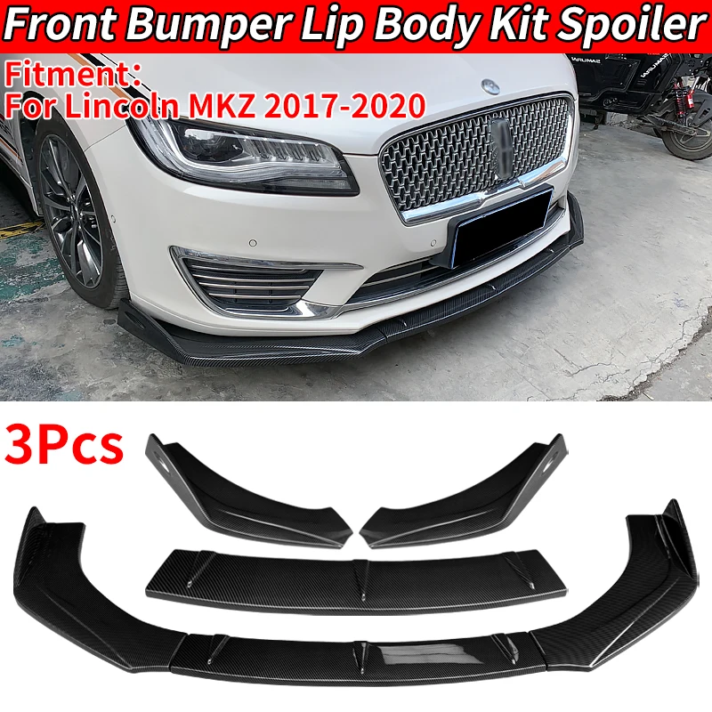 

Car For Lincoln MKZ 2017-2020 ABS Front Splitter Bumper Lip Body Kit Spoiler Diffuser Standard Styling Carbon Fiber Accessories