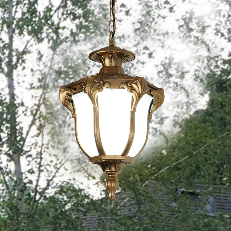 

American waterproof chandelier outdoor corridor aisle balcony ceiling light courtyard gallery pavilion outdoor sun room solar en