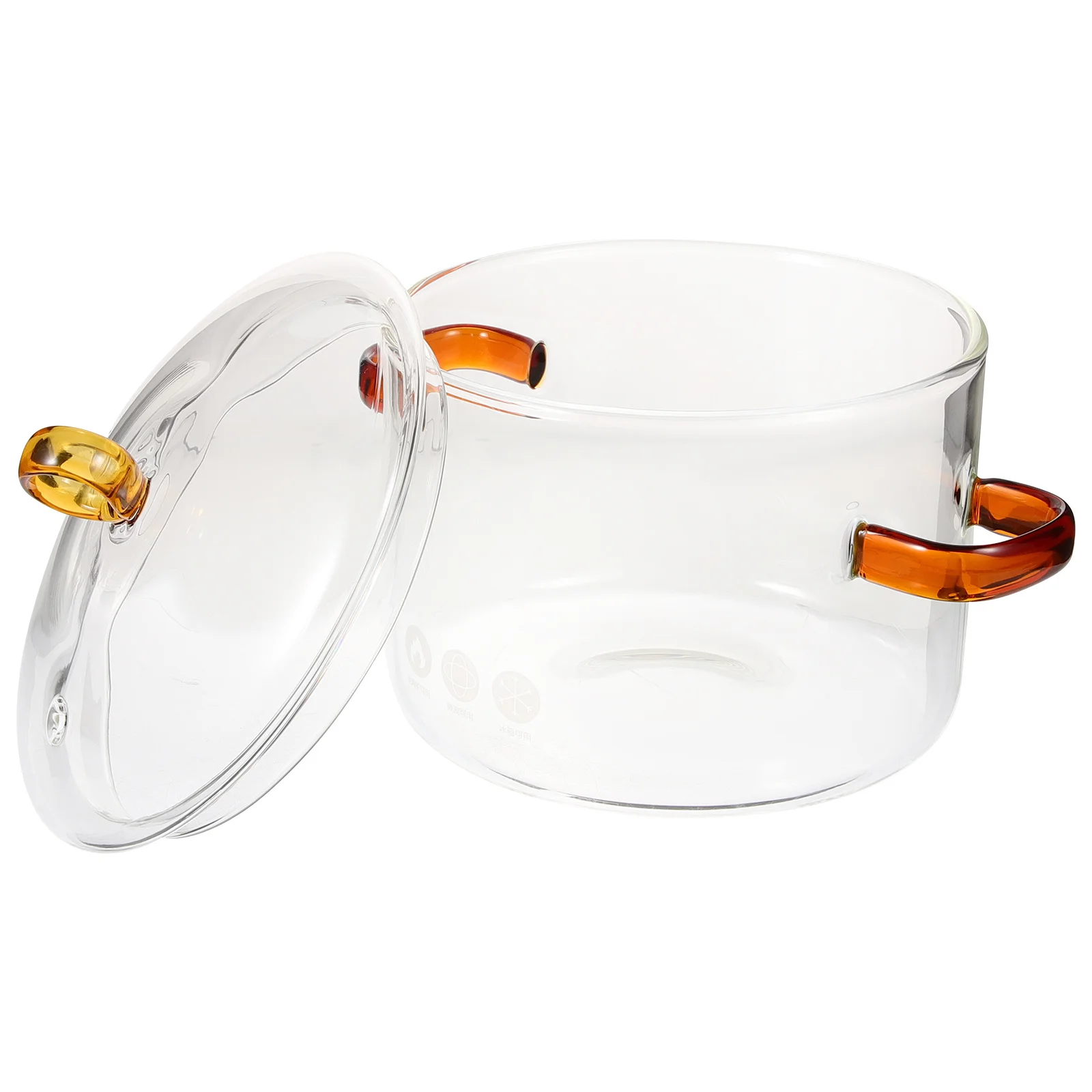 

Glass Stew Pot Clear Simmering Pot for Stove -Resistant Non-Slip Design Double Handle Ergonomic Kitchen Accessory
