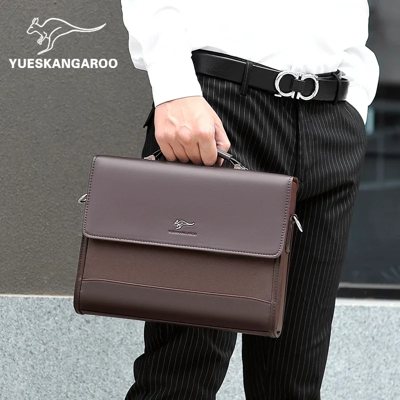 Male Handbags Pu Leather Men\'s Tote Briefcase Business Shoulder Bag for Men 2024 Brand Laptop Bags Man Organizer for Documents