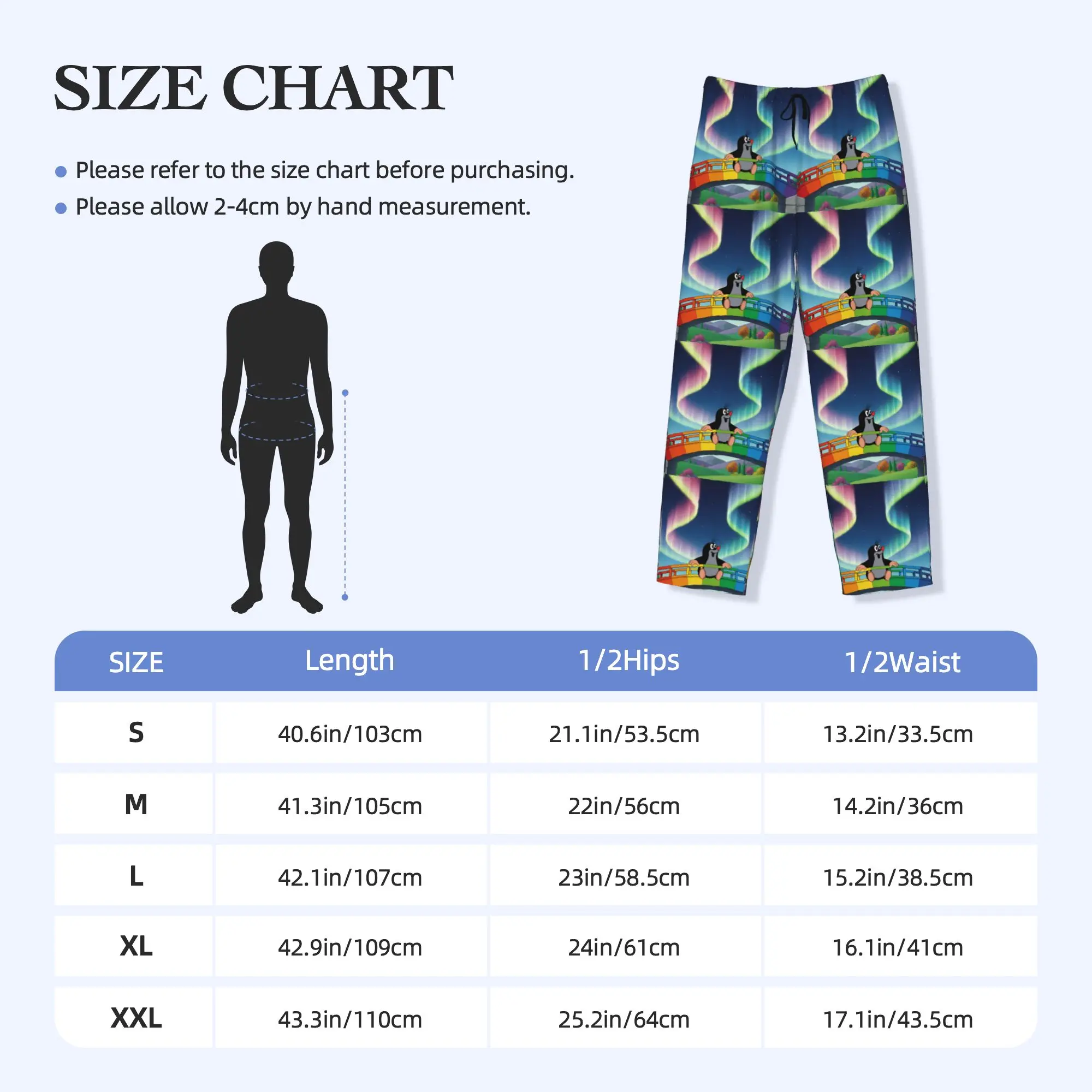 Custom Funny Cartoon Krtek Pajama Pants Men  Lounge Sleep Drawstring Sleepwear Bottoms with Pockets view 5