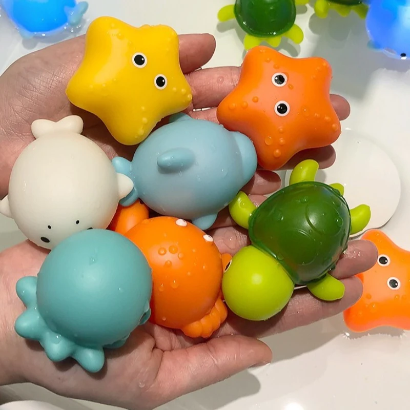 Glow-in-the-Dark Dier Drijvend Badspeelgoed voor baby's LED-verlichtend Badspeelgoed voor het bad Verjaardagscadeaus voor babyjongens en -meisjes