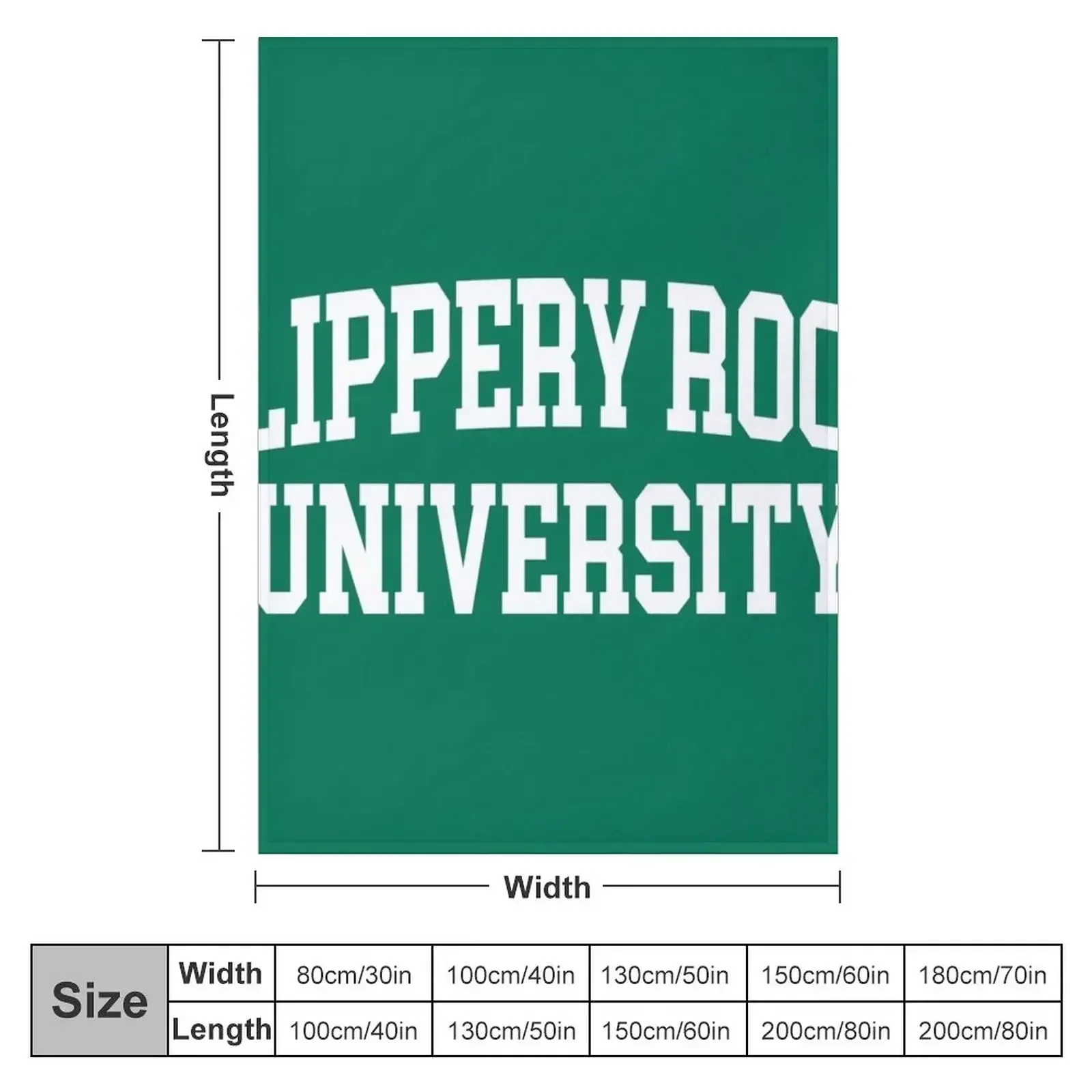 slippery rock- college font curved Throw Blanket Decoratives decorative Blankets