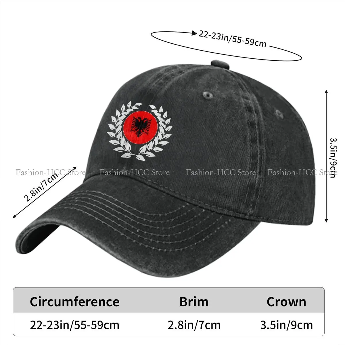 Albania Eagle Multicolor Hat Peaked Women's Cap Albanian Laurel Wreath Double-Headed Personalized Visor Protection Hats