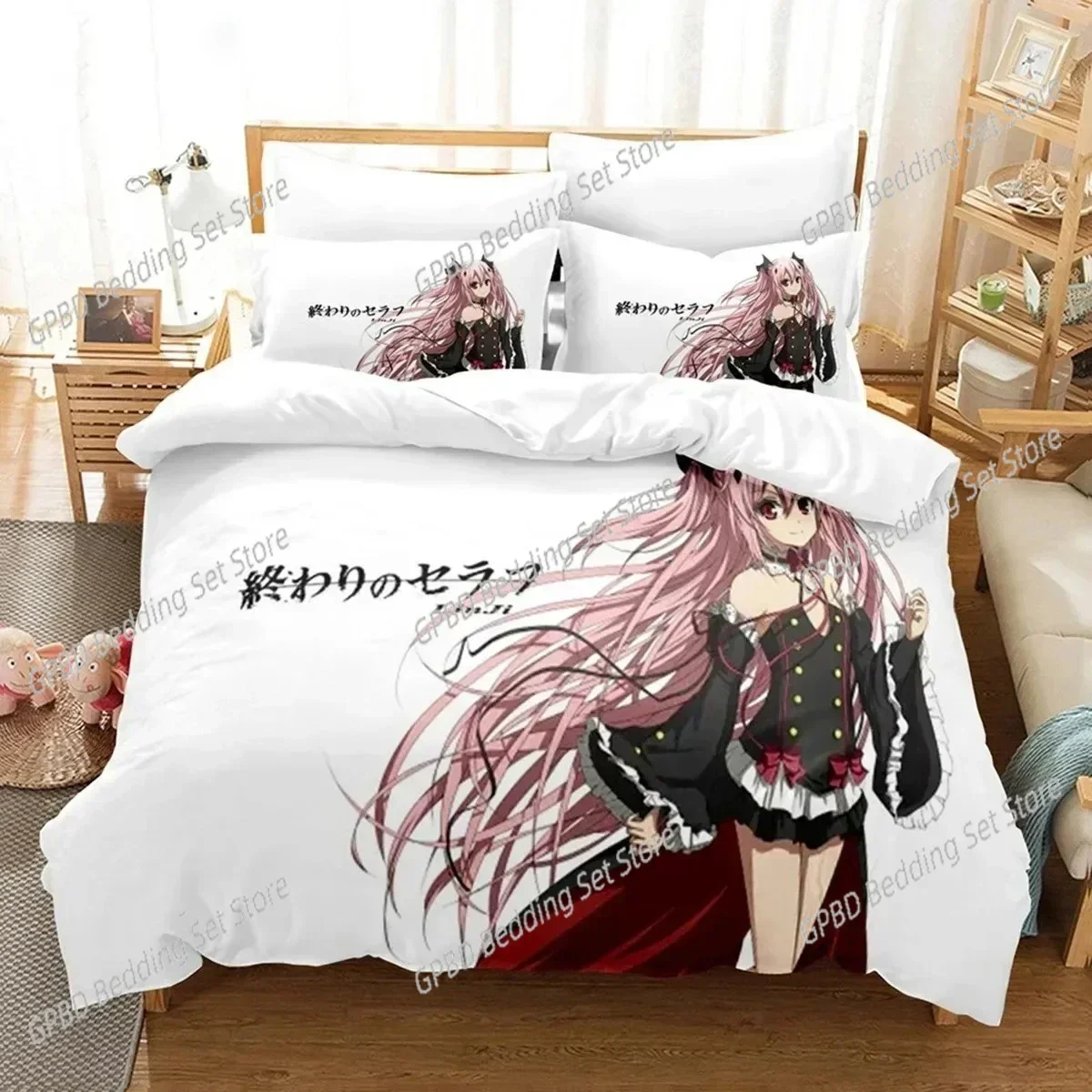 Anime Seraph of the End Mikaela 3D NEW Duvet Cover Pillowcase Bedding Set Adult Boy Girl Bedroom Decoration Single Double Large