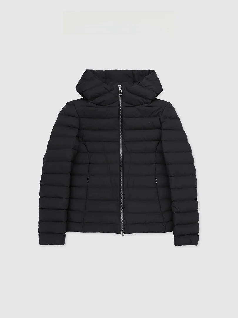 

Tang Jialing "Light adow Accany" Slim Fit Hooded Sewn Du down Jaet BFFEC327BC Commute Sle Long Sve Zipper...