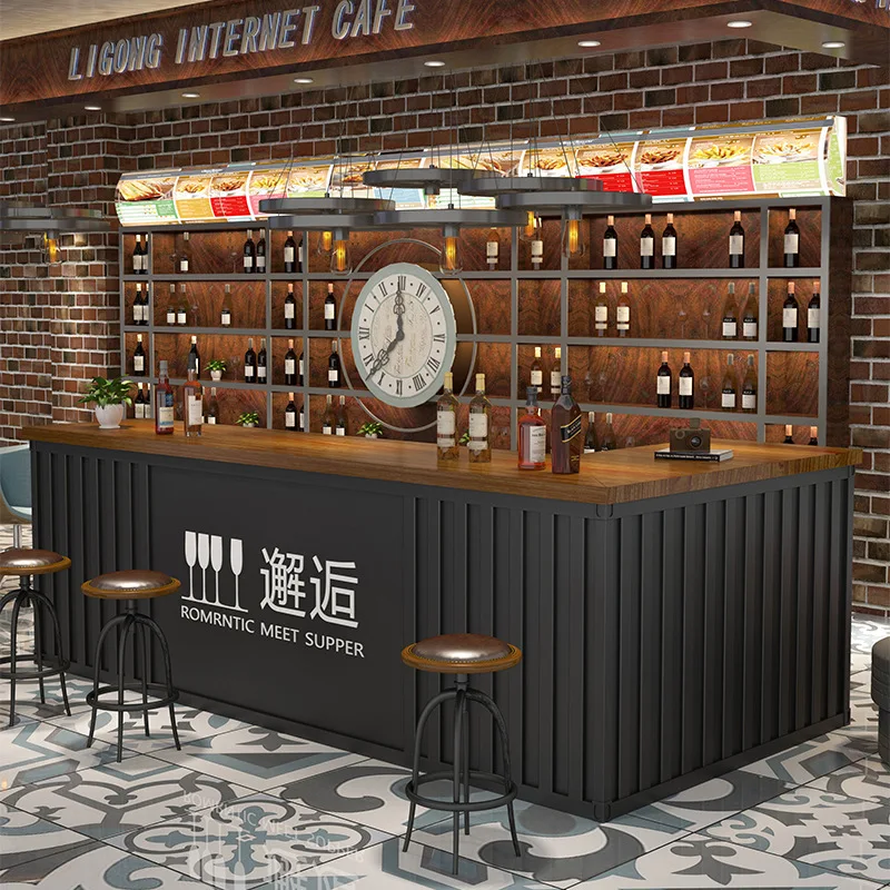 Bar Bar checkout page Shop Small restaurant Iron corner counter, reception desk